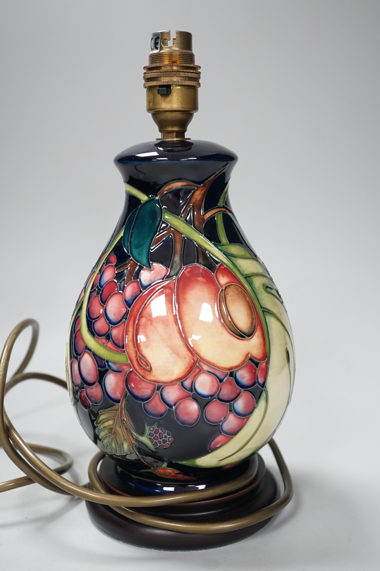 A Moorcroft lamp. 28cm overall